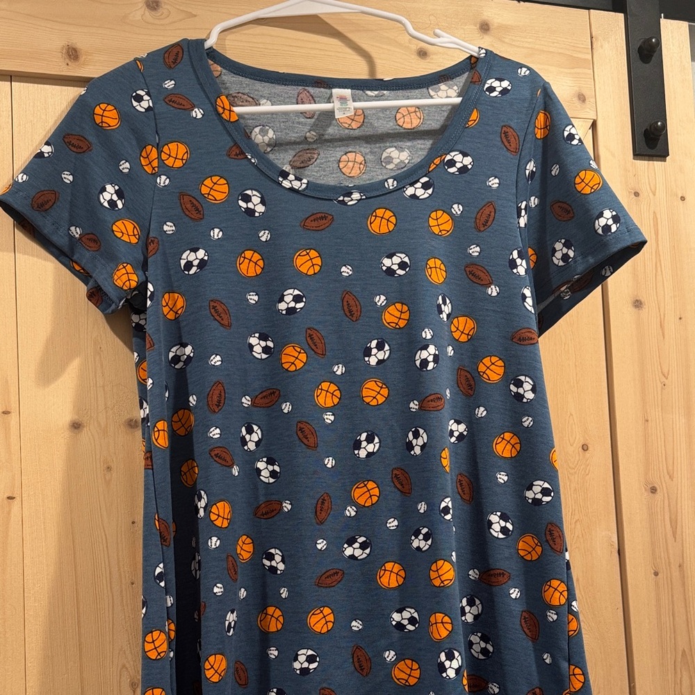 Blue Sports Print T-Shirt
